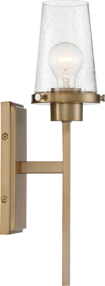Rector- 1 Light Wall Sconce - with Clear Glass - Burnished Brass Finish
