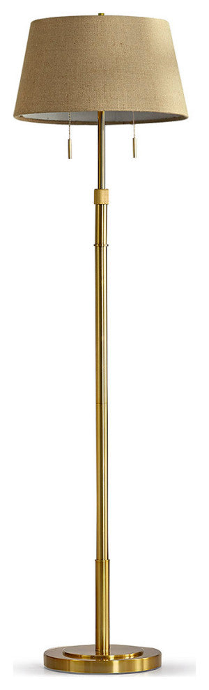 The Grande 55"~66" Adjustable Floor Lamp_Antique Brass, Empire_brown Shade