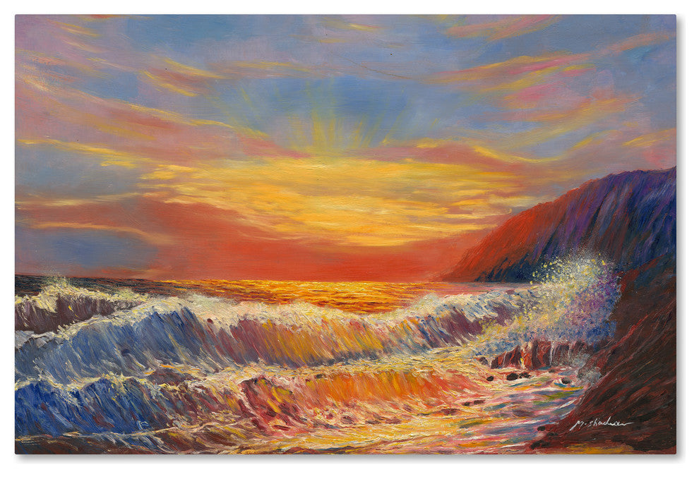 ''Hawaiian Sunset'' Canvas Art, 24x16