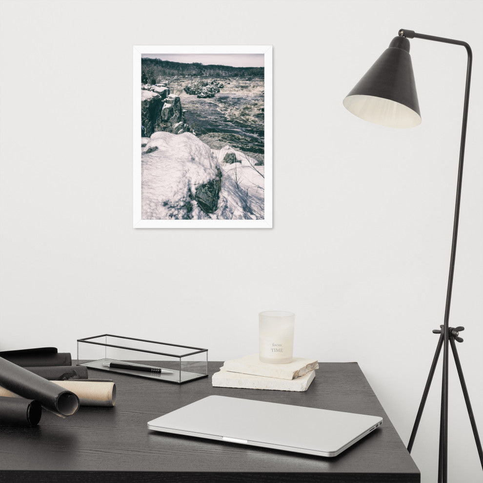 Great Falls Vintage Rural Landscape Framed Photo Paper Wall Art Prints, White, 12" X 16"