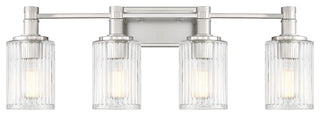Concord 4-Light Bathroom Vanity Light, Silver and Polished Nickel
