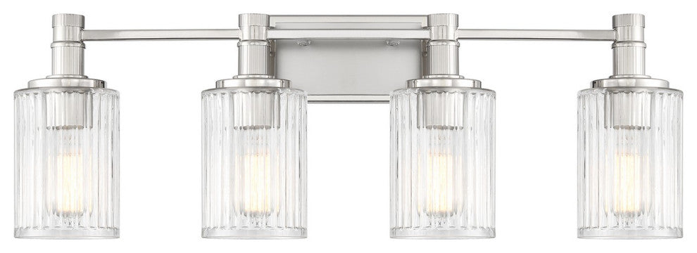 Concord 4-Light Bathroom Vanity Light, Silver and Polished Nickel