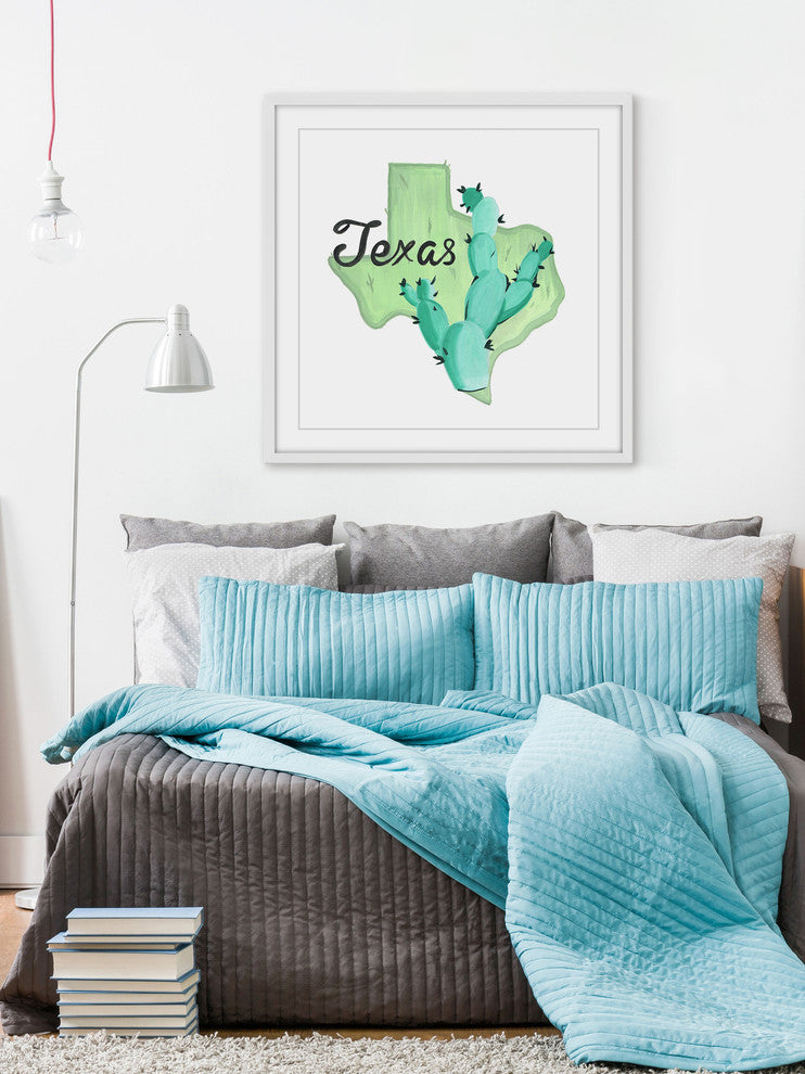 "Green Texas" Framed Painting Print, 24x24