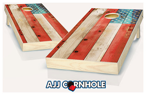 Distressed American Flag Cornhole Set