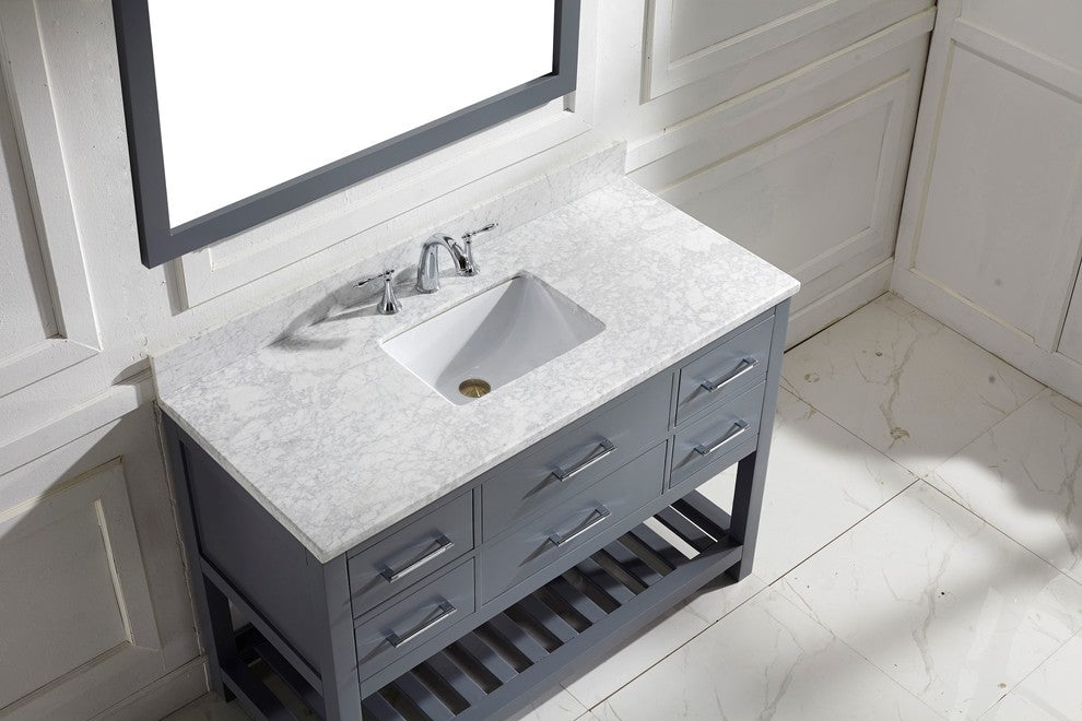 Caroline Estate 48" Single Bathroom Vanity Set Gray, Marble Top