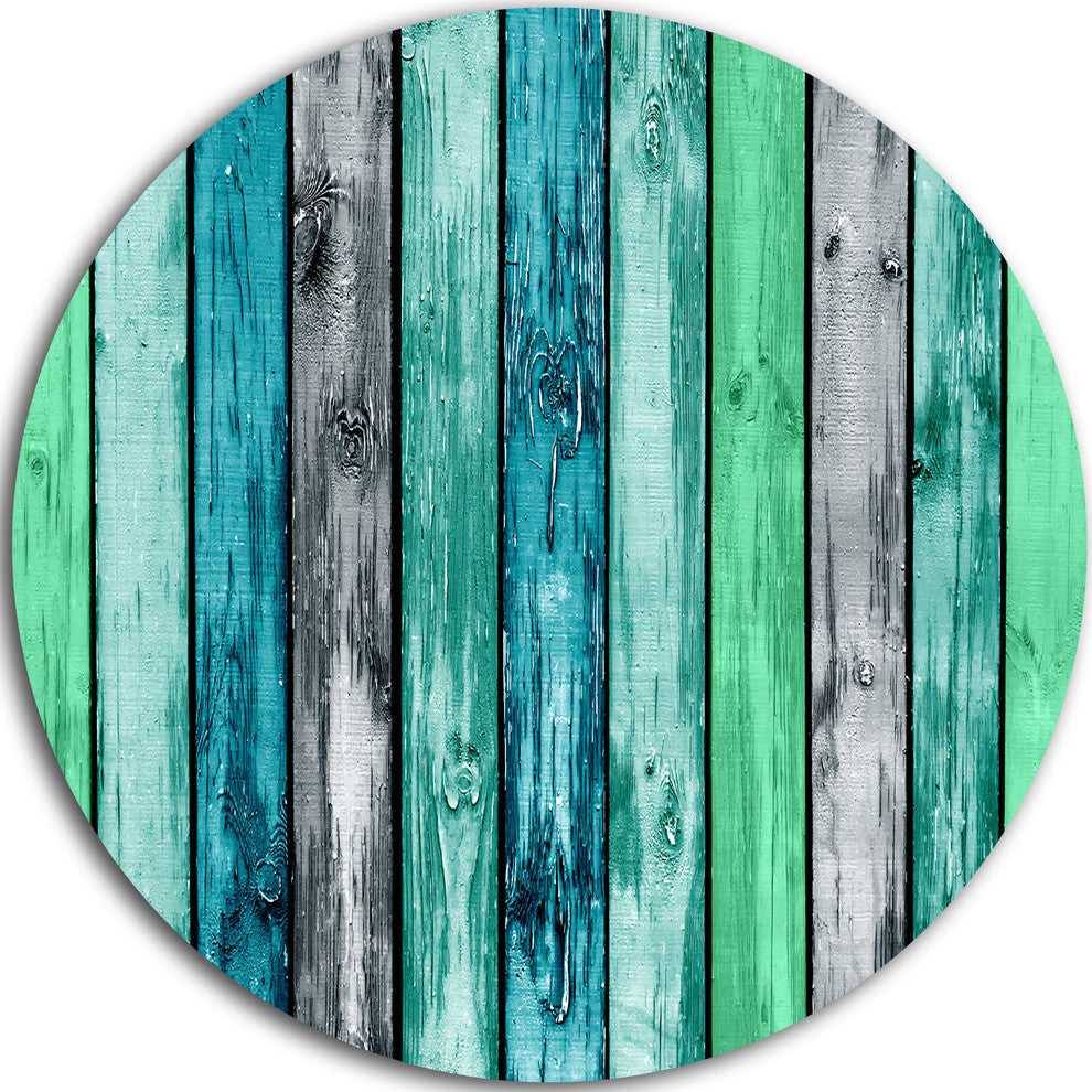 Painted Wooden Planks, Digital Disc Metal Artwork, 23"