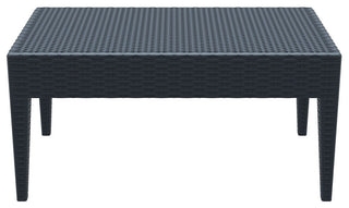 Miami Rectangle Resin Coffee Table, Dark Gray