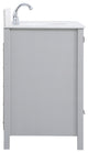 Iris 36" Single Bathroom Vanity, Gray With Backsplash