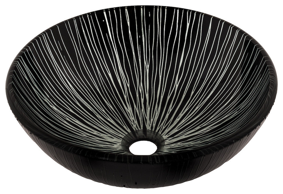 Novatto Godere Glass Vessel Sink and Drain, Oil Rubbed Bronze