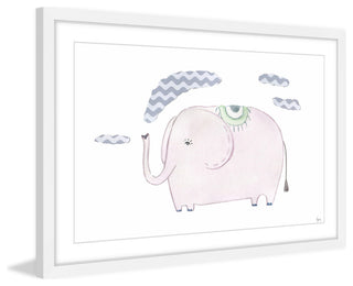 "Puffing Elephant II" Framed Painting Print, 36"x24"