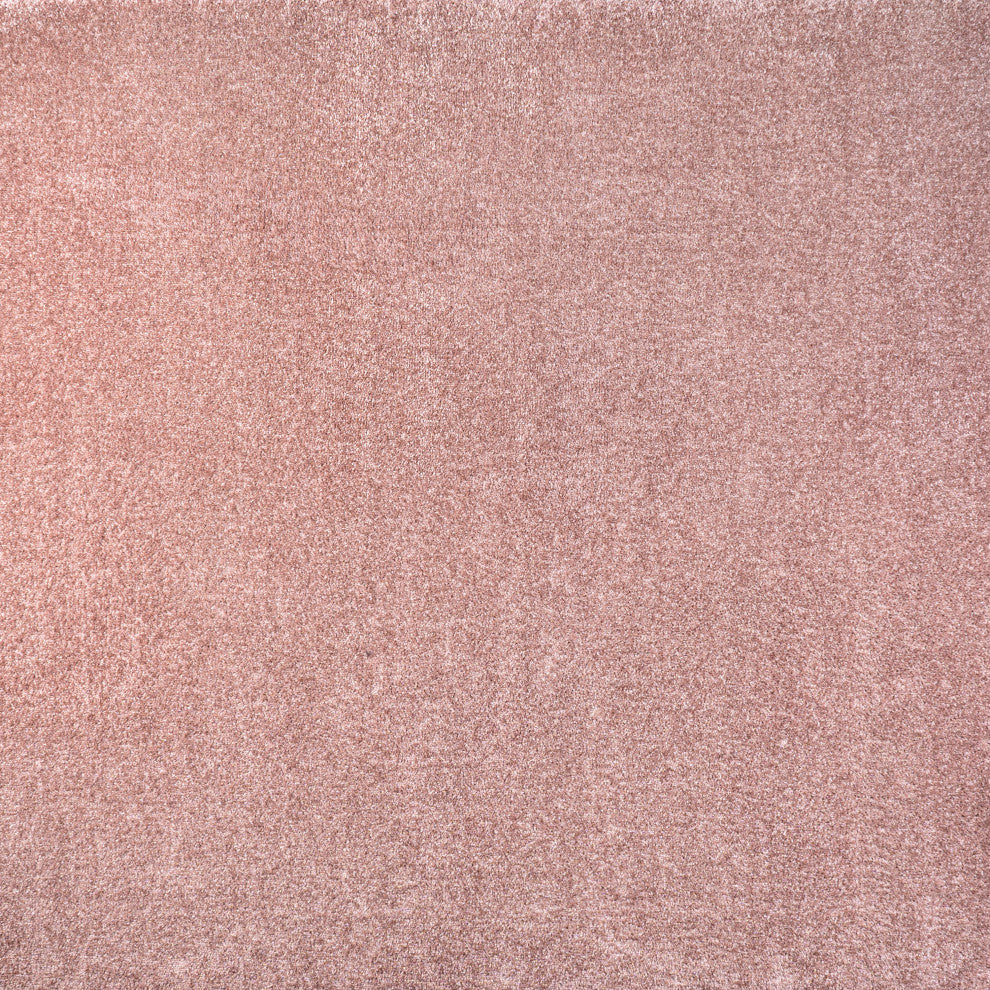 Haze Solid Low-Pile Pink 7' Square Area Rug