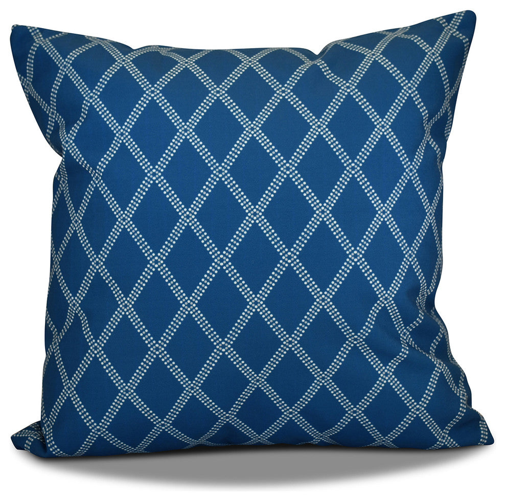 Decorative Holiday Pillow Geometric Print, Teal, 16"x16"