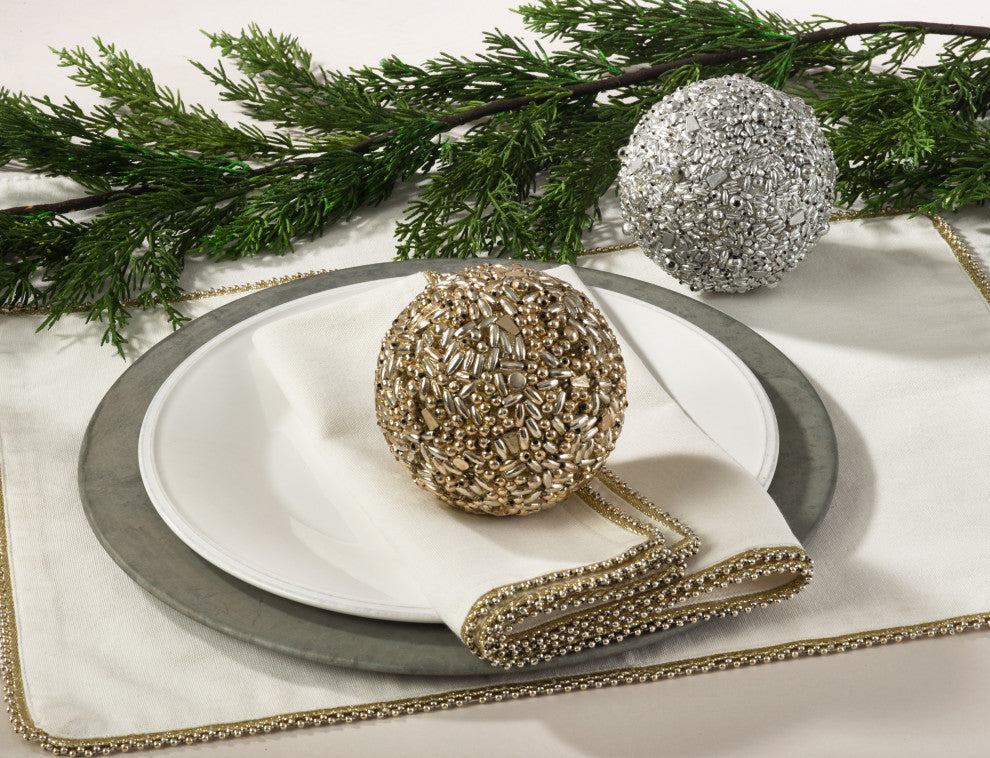 Metallic Design Decorative Spheres, Set of 6, Gold