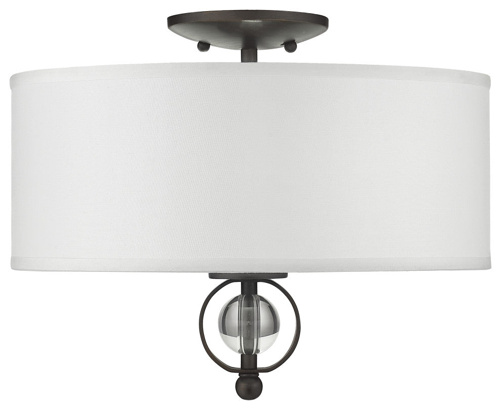 Cerchi Flush Mount, Rubbed Bronze, Opal Satin Shade