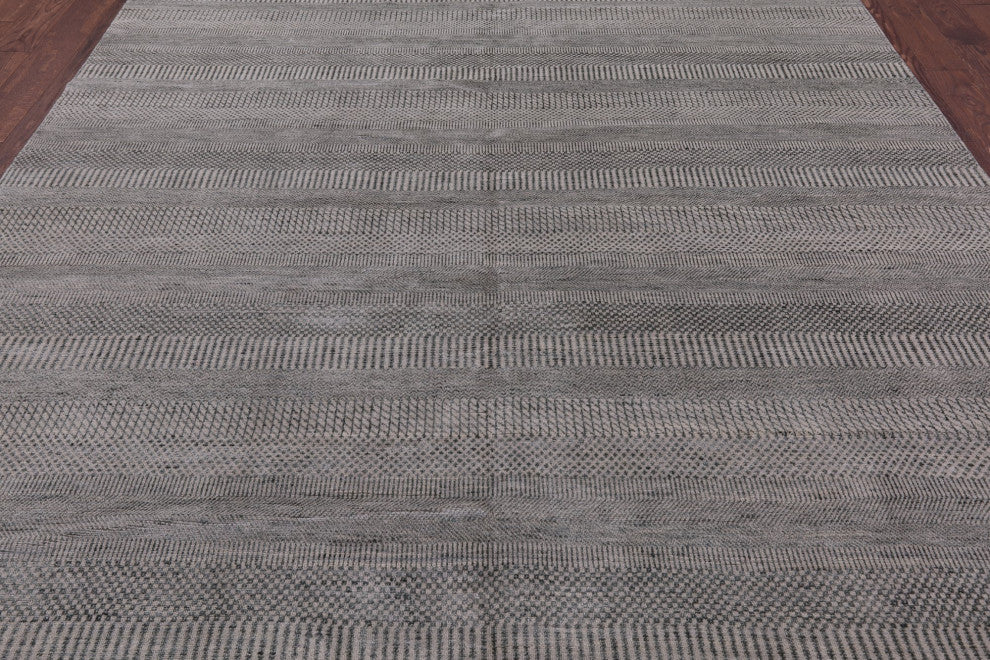 8' 2" X 10' 2" Hand Knotted Savannah Gabbeh Wool and Silk Rug Q4556