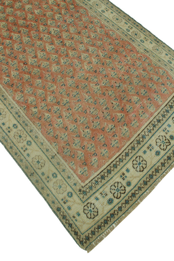 Semi-Antique Salomeh Rust/Ivory Runner, 3'3x9'8