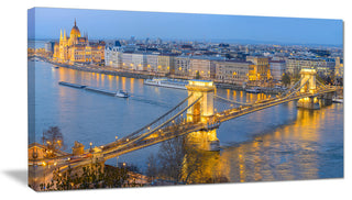 "Chain Building and Parliament in Budapest" Wall Artwork