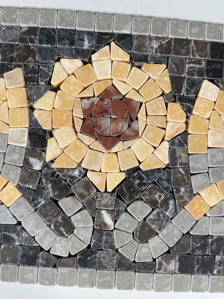 Marble Mosaic Border Listello Tile Wintersweet Gold 5.5x12 Tumbled, 1 piece