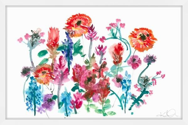 "Petites Fleurs" Framed Painting Print, 30"x20"