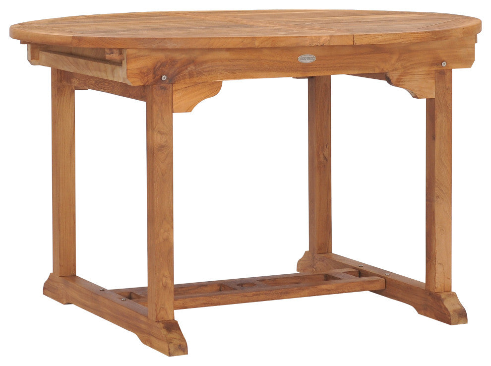 Teak Wood Orleans Round Outdoor Patio Extension Dining Table