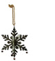 Hanging Galvanized Folding Snowflakes With Bells, Set of 6