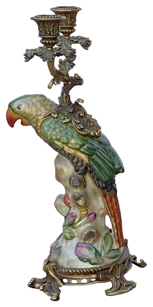 Vintage Handmade Ceramic Parrot Figure Candle Holder Hws1641
