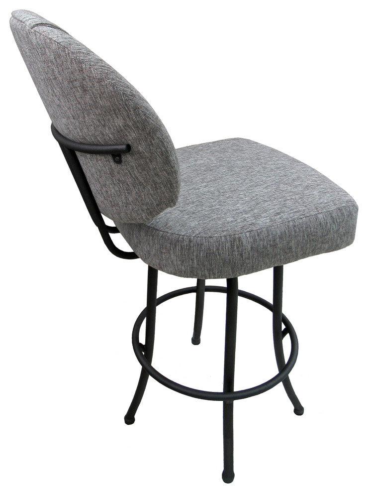 Swivel Counter Bar Stool, Mojave Gray, Black Metal Frame, 26"