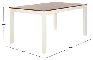 Safavieh Silio Rectangle Dining Table, White/Natural