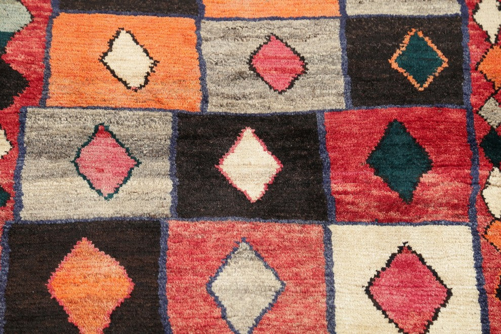 Consigned, Traditional Gabbeh Hand-Knotted Oriental Area Rug Persian, 4'5"X2'11"