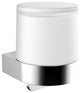 Nicole Round Wall Frosted Glass Soap Dispenser, Polished Chrome