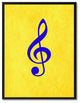 Treble Yellow Print on Canvas with Picture Frame, 22"x29"