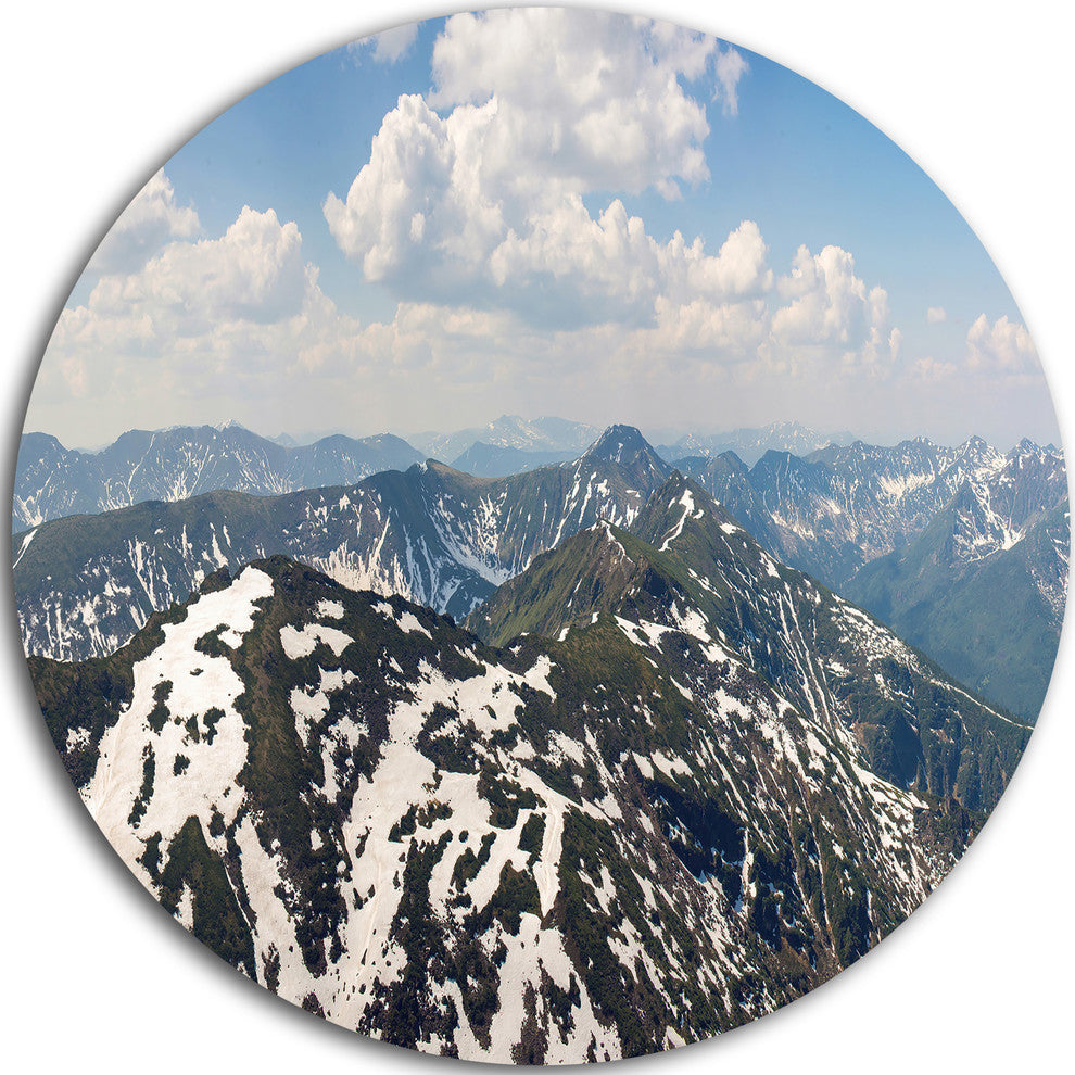 Green Mountains In Spring Panorama, Landscape Round Wall Art, 23"