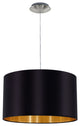 Maserlo - 1-Light Pendant - Satin Nickel, Black/Gold Shade