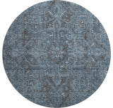 Premium Machine Washable Mayfield AMF571 Navy 8' x 8' Round Rug
