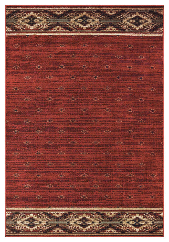 Oriental Weavers Woodlands Red/ Gold Southwest/Lodge Indoor Area Rug 5'3"X7'3"