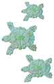Sea Turtle Wall Art-3D Metal 3PC by Lavish Home