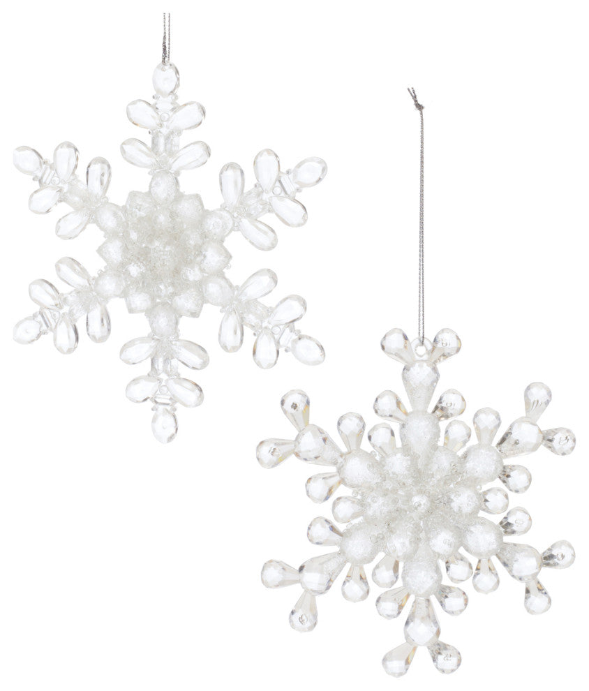 Clear Acrylic Snowflake Ornament, 24-Piece Set