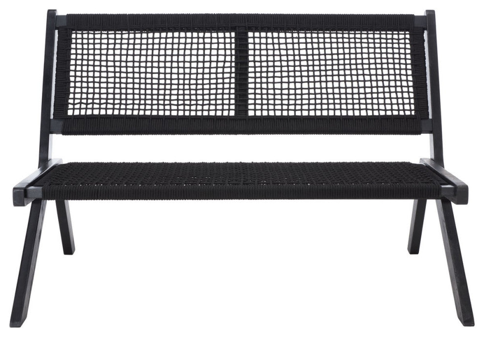 Safavieh Kobina Outdoor Bench Black/Black Rope