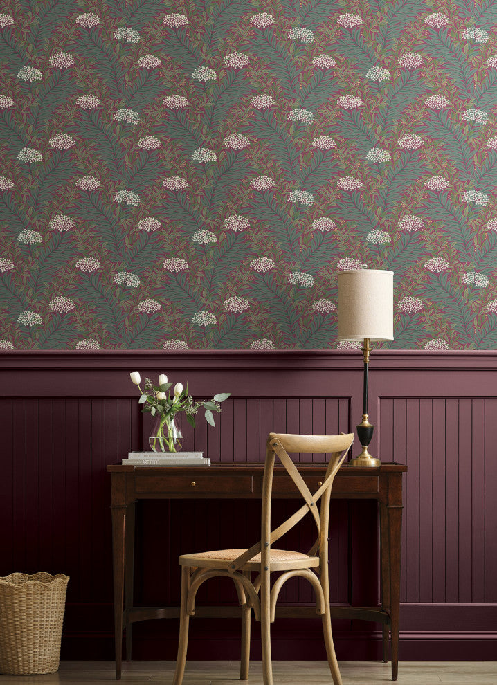 Highgrove Burgundy Wallpaper