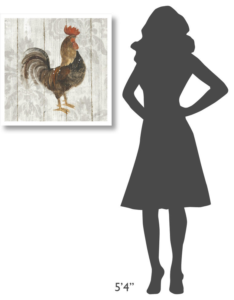 "Farm Friend III on Barn Board" Digital Paper Print by Albena Hristova, 26"x26"