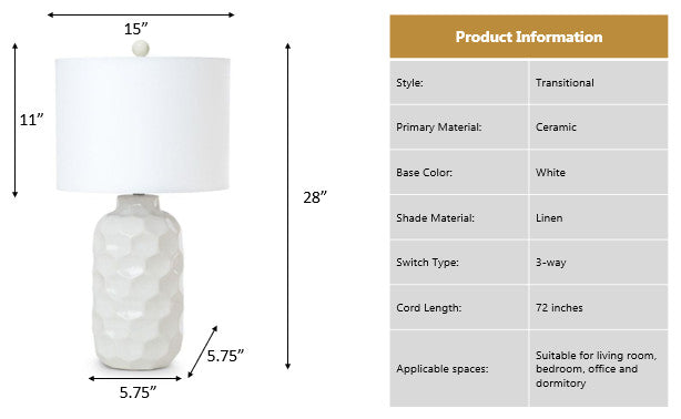 Cordelia 30" White Ceramic Table Lamp, Set of 2