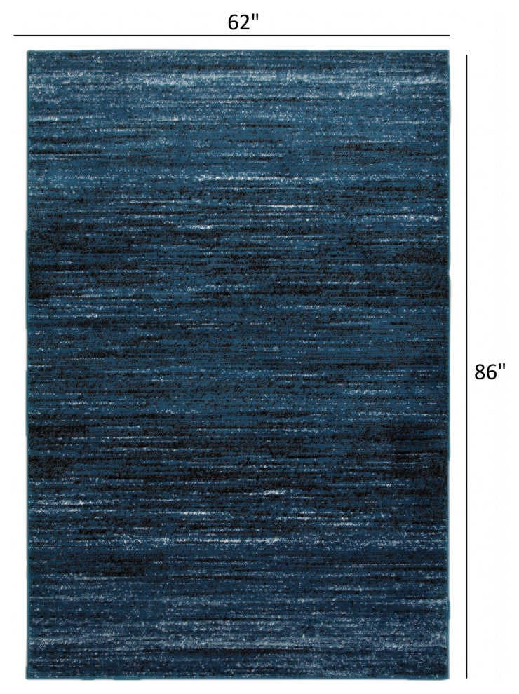 5' x 7' Blue Abstract Ocean Area Rug