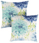 Sorra Home Gardenia Seaglass Outdoor/Indoor Knife Edge, Set of 2, 22x22x6"