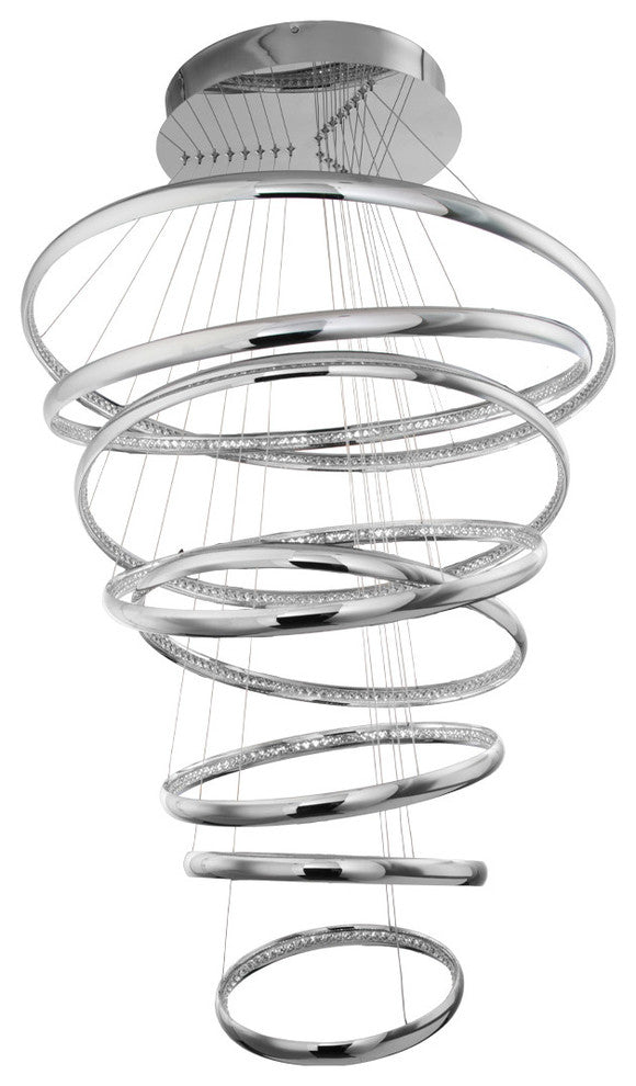 Tumbling 54" LED Pendant 3500K, Chrome