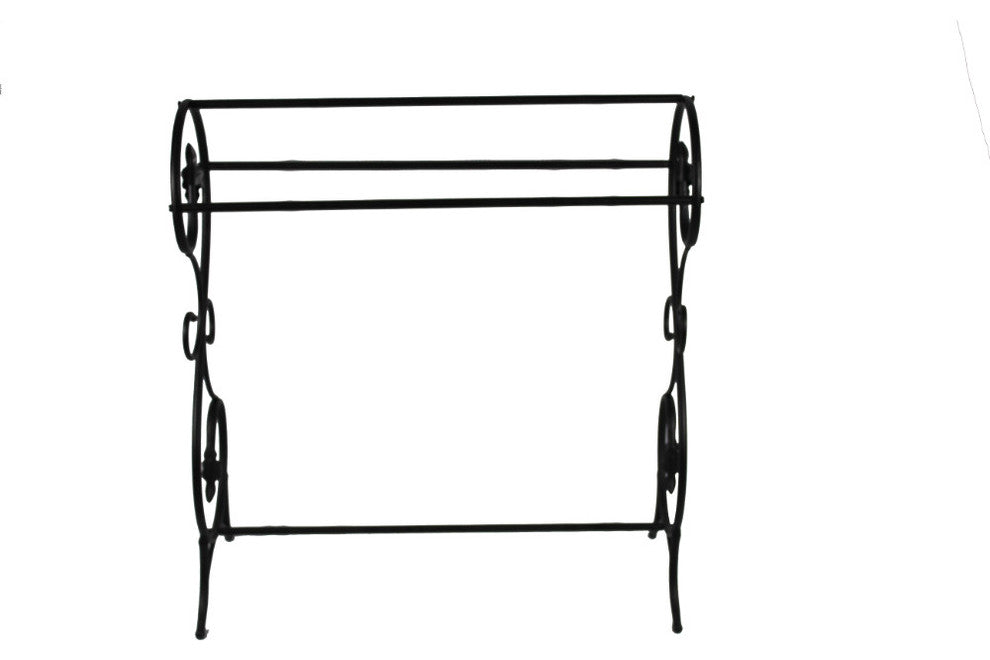 Benzara Antique Style Metal Towel Rack Stand, Black