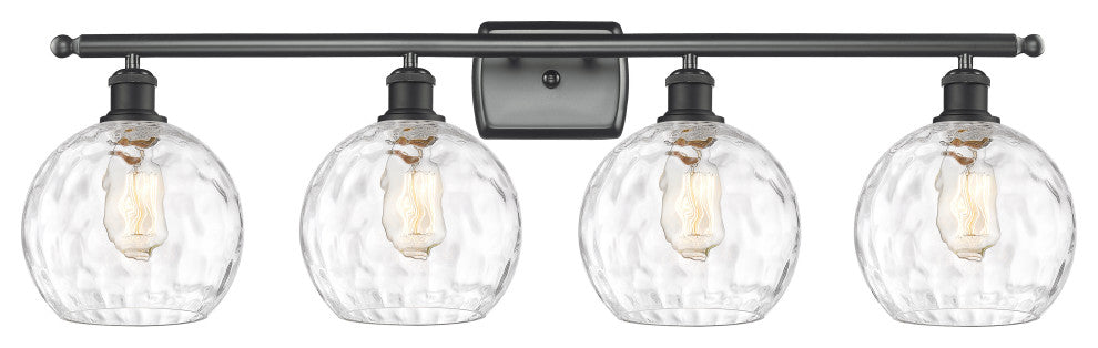 Innovations 516-4W-BK-G1215-8 4 Light Bath Vanity Light, Matte Black