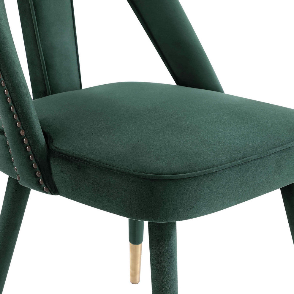 TOV Furniture Petra Forest Green Velvet Side Chair