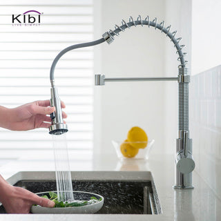 Aurora Single Handle Pull Down Kitchen Faucet, Chrome, W/O Soap Dispenser