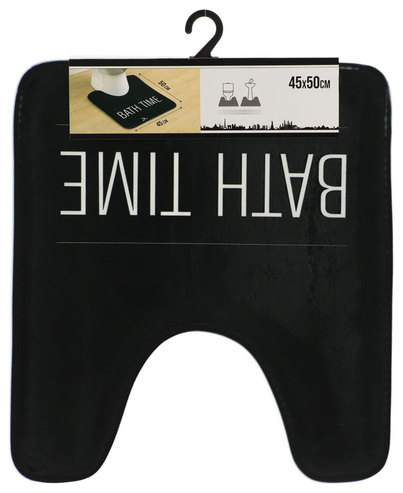 Bathroom Accessories Bath Time Collection, Black, Contour Bath Rug