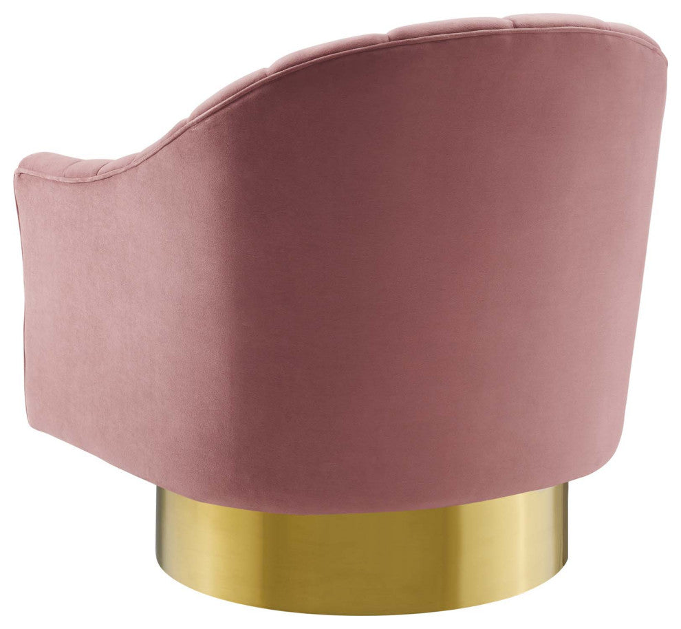 Modern Designer Lounge Accent Side Chair, Velvet Fabric Metal Steel, Pink